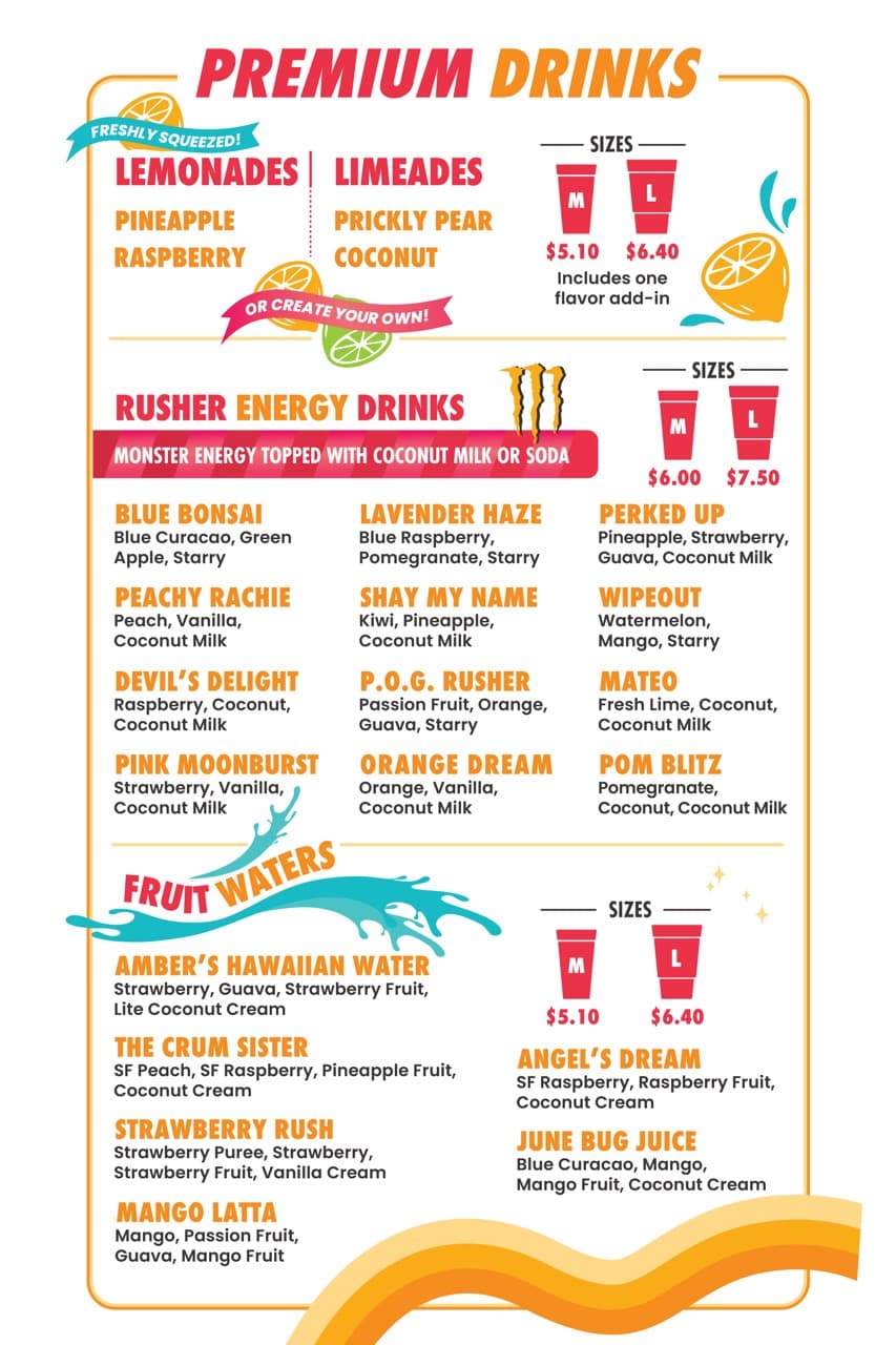 Cold Rush Menu Our Menu | SodaRush